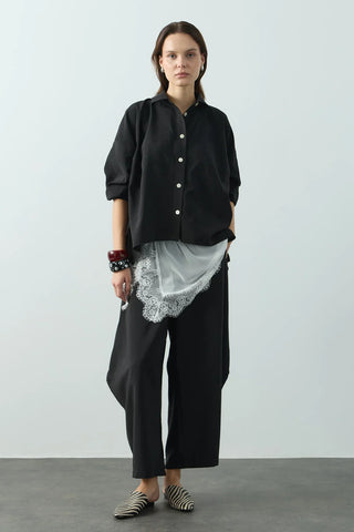 Sienna Manşetli Gömlek Siyah