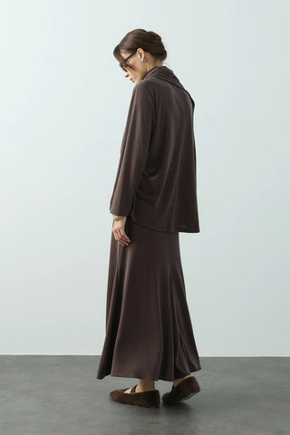 Jade Godeli Etek Kahverengi