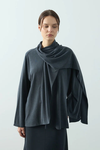 Flex Şal Yaka Tunik Antrasit