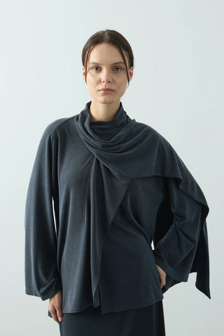 Flex Şal Yaka Tunik Antrasit