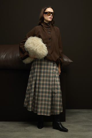 Remo Pileli Etek Ekose