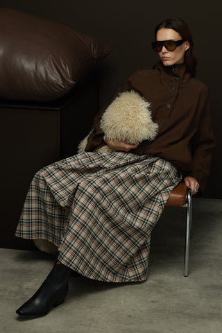 Remo Pileli Etek Ekose