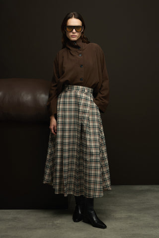 Remo Pileli Etek Ekose