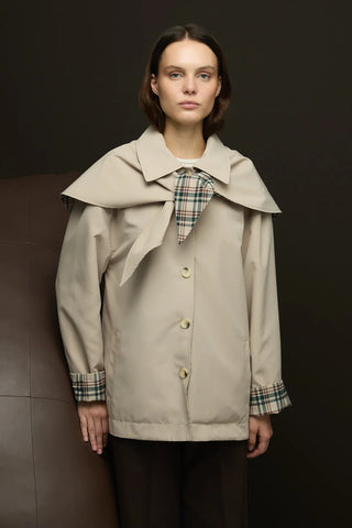 Alba Çift Taraflı Trençkot Taş