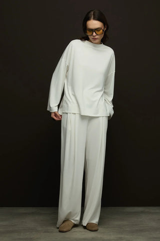 Geniş Belli Bol Paça Pantolon Ekru