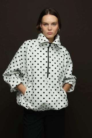 Light Puantiyeli Fermuarlı Sweat