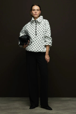 Light Puantiyeli Fermuarlı Sweat