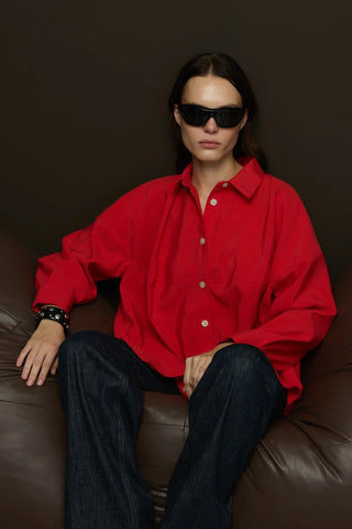 Sienna Manşetli Gömlek Kırmızı