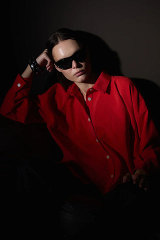 Sienna Manşetli Gömlek Kırmızı