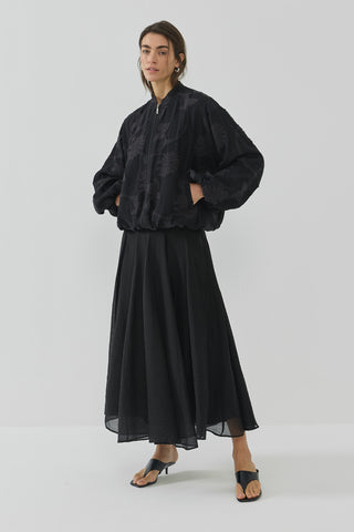 Royal Yakma Desenli Bomber Ceket Siyah