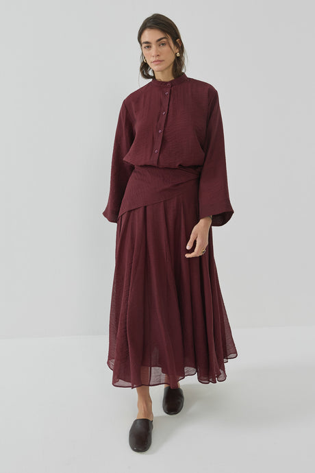 Pearly Godeli Etek Bordo