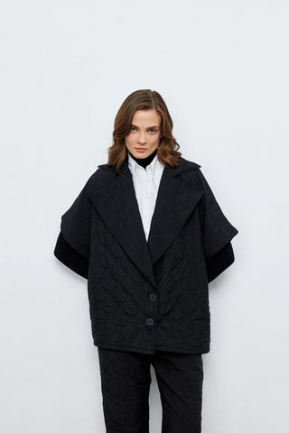 Kapitone Yelek Pantolon Takım Siyah