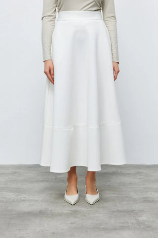Scuba Kloş Etek Beyaz