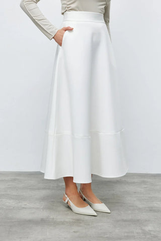 Scuba Kloş Etek Beyaz
