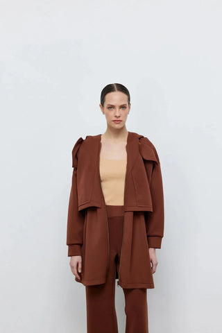 Hoodie Fermuarlı Scuba Takım Kahve