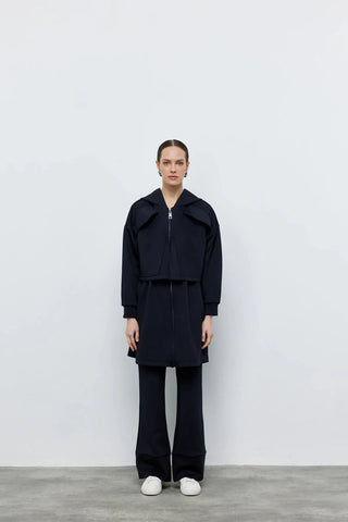 Hoodie Fermuarlı Scuba Takım Lacivert