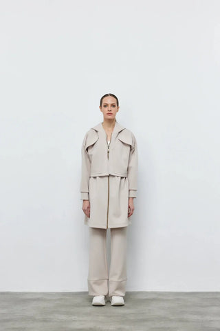 Hoodie Fermuarlı Scuba Takım Taş