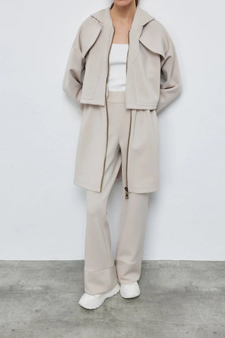 Hoodie Fermuarlı Scuba Takım Taş