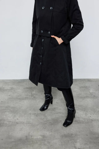Ceket Yelek İkili Trençkot Siyah