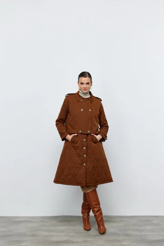 Ceket Yelek İkili Trençkot Kahverengi