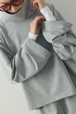 Fold Relax Pantolon Takım Gri Melanj