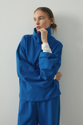 Fold Relax Pantolon Takım Saks