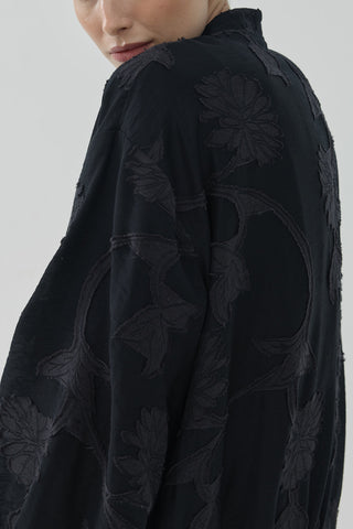 Royal Yakma Desenli Bomber Ceket Siyah