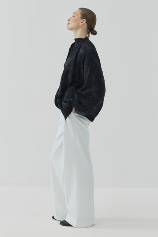 Royal Yakma Desenli Bomber Ceket Siyah