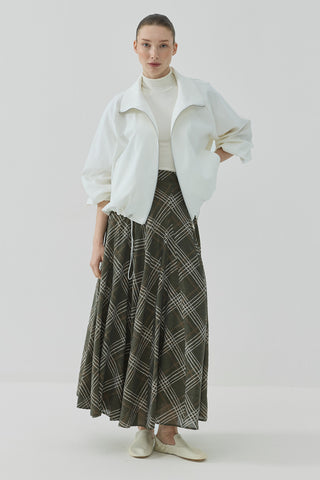 Starry Fermuarlı Kısa Ceket Ekru