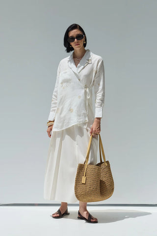 Hasır El Örgüsü Çanta Naturel