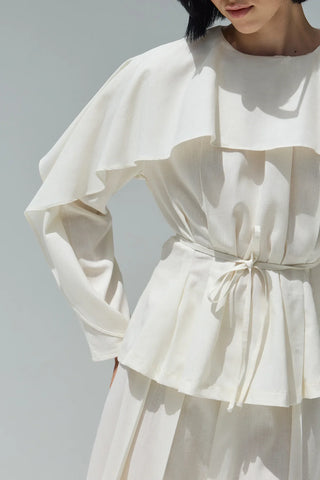 Perna Keten Bluz Ekru