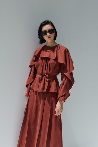 Perna Keten Bluz Kiremit