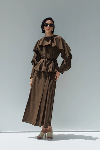 Perna Keten Etek Kahverengi