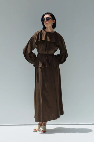 Perna Keten Etek Kahverengi