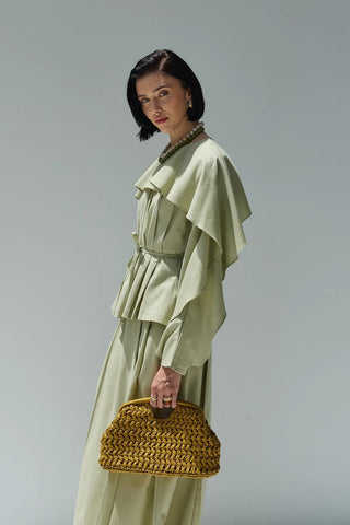 Perna Keten Bluz Açık Yeşil