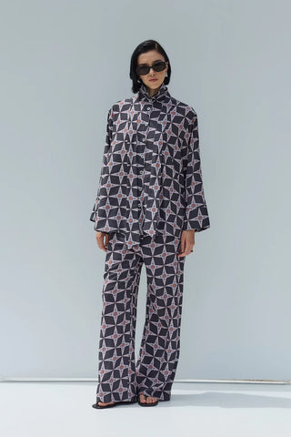 Fıra Gömlek Antrasit Desenli