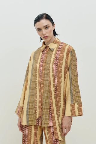 Fıra Gömlek Sarı Desenli