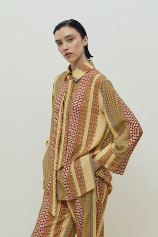 Fıra Gömlek Sarı Desenli