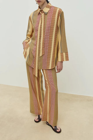 Fıra Pantolon Sarı Desenli