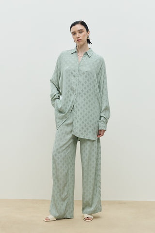 Jakar Desenli Takım Mint Yeşili