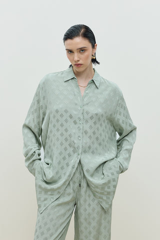 Jakar Desenli Takım Mint Yeşili