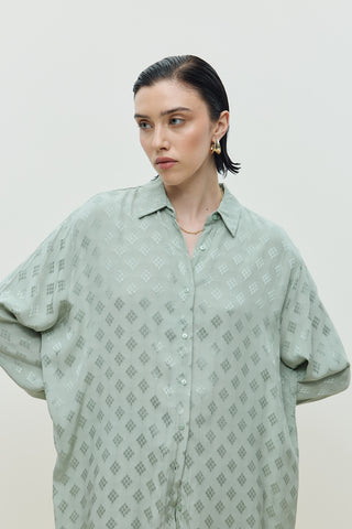 Jakar Desenli Takım Mint Yeşili