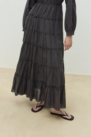 Yakalı Vual Elbise Antrasit