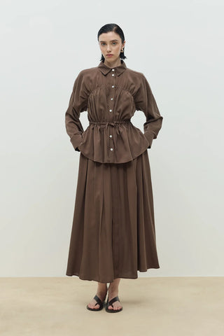 Palm Etekli Takım Kahverengi