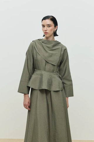 Olin Seyyar Kemerli Elbise Yeşil