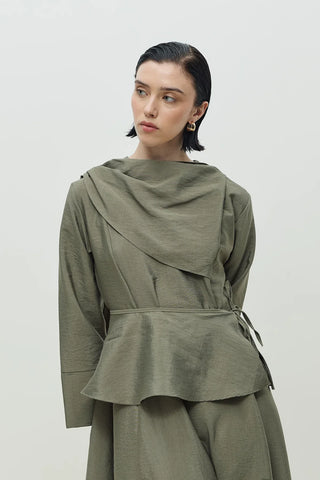 Olin Seyyar Kemerli Elbise Yeşil