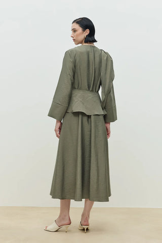 Olin Seyyar Kemerli Elbise Yeşil