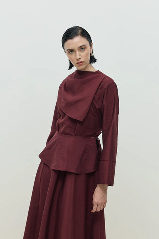 Olin Seyyar Kemerli Elbise Bordo