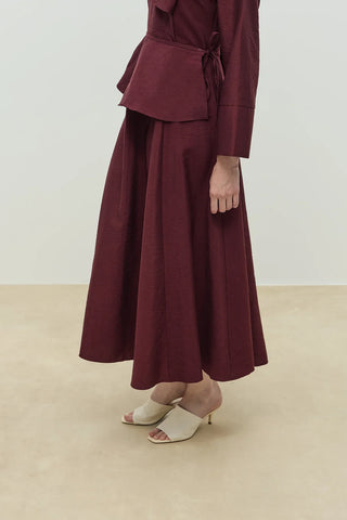 Olin Seyyar Kemerli Elbise Bordo