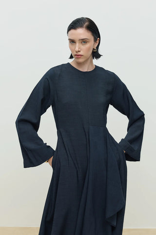 Aure Volan Elbise Lacivert